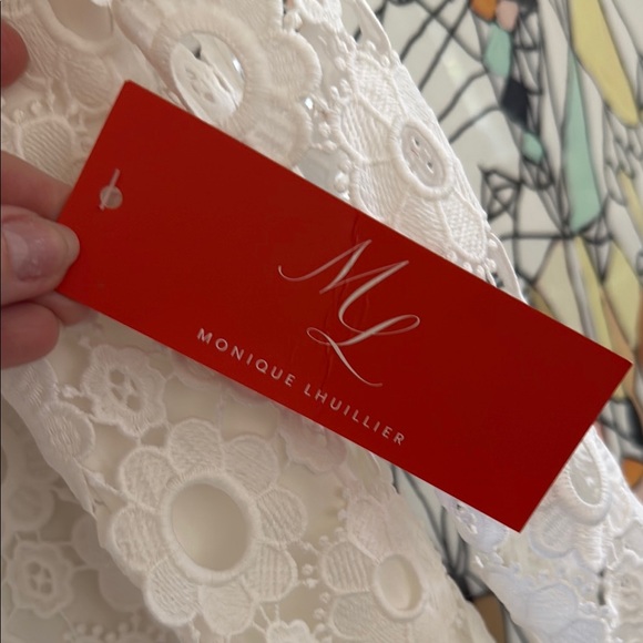 Monique Lhuillier White Lace Mini Dress - Picture 2 of 6